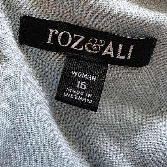 NWT ROZ & ALI dressbarn Light Blue Maxi Dress SIZE 16 - Picture 8 of 10